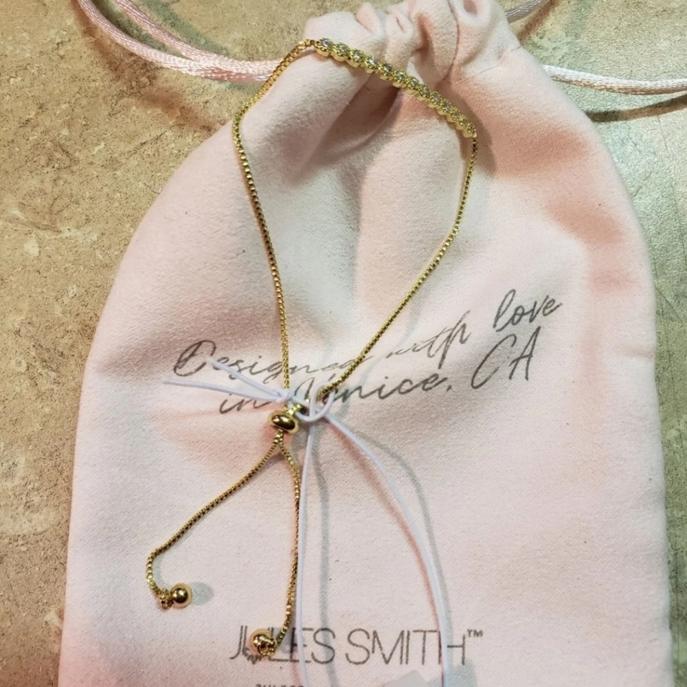 JULES SMITH 14K Gold Plated Daisy Chain Bracelet w/Huggie Hoop Earrings Set - Picture 13 of 14